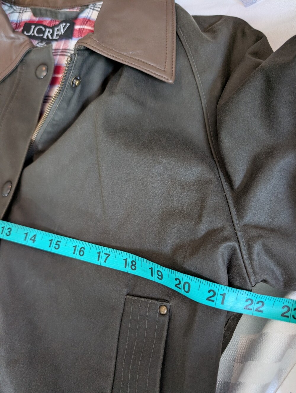 J Crew Broken-in Barn Jacket™ with faux-leather collar CP629 Size M NWT - Picture 10 of 11